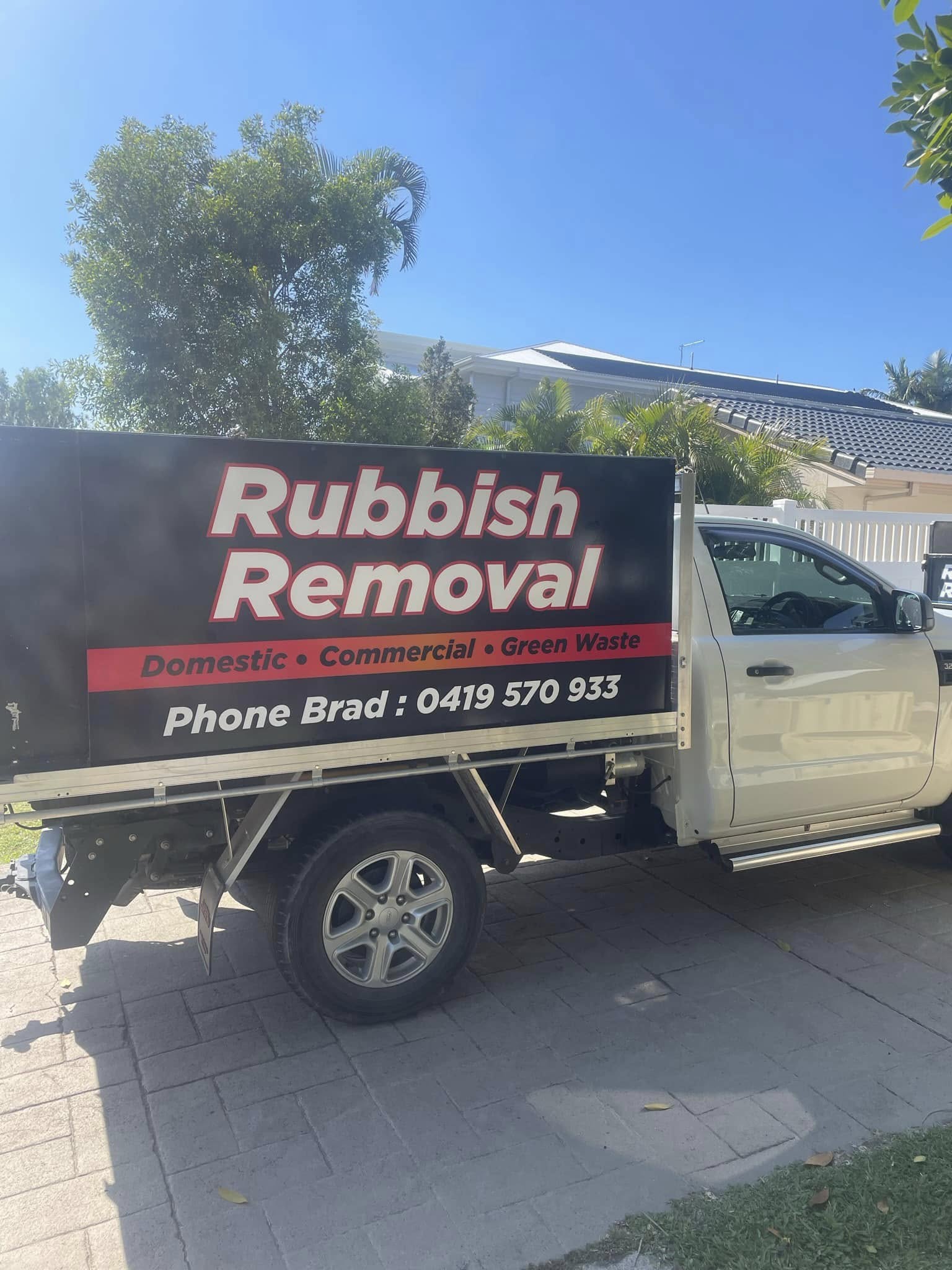 B & T Rubbish Removals truck close-up