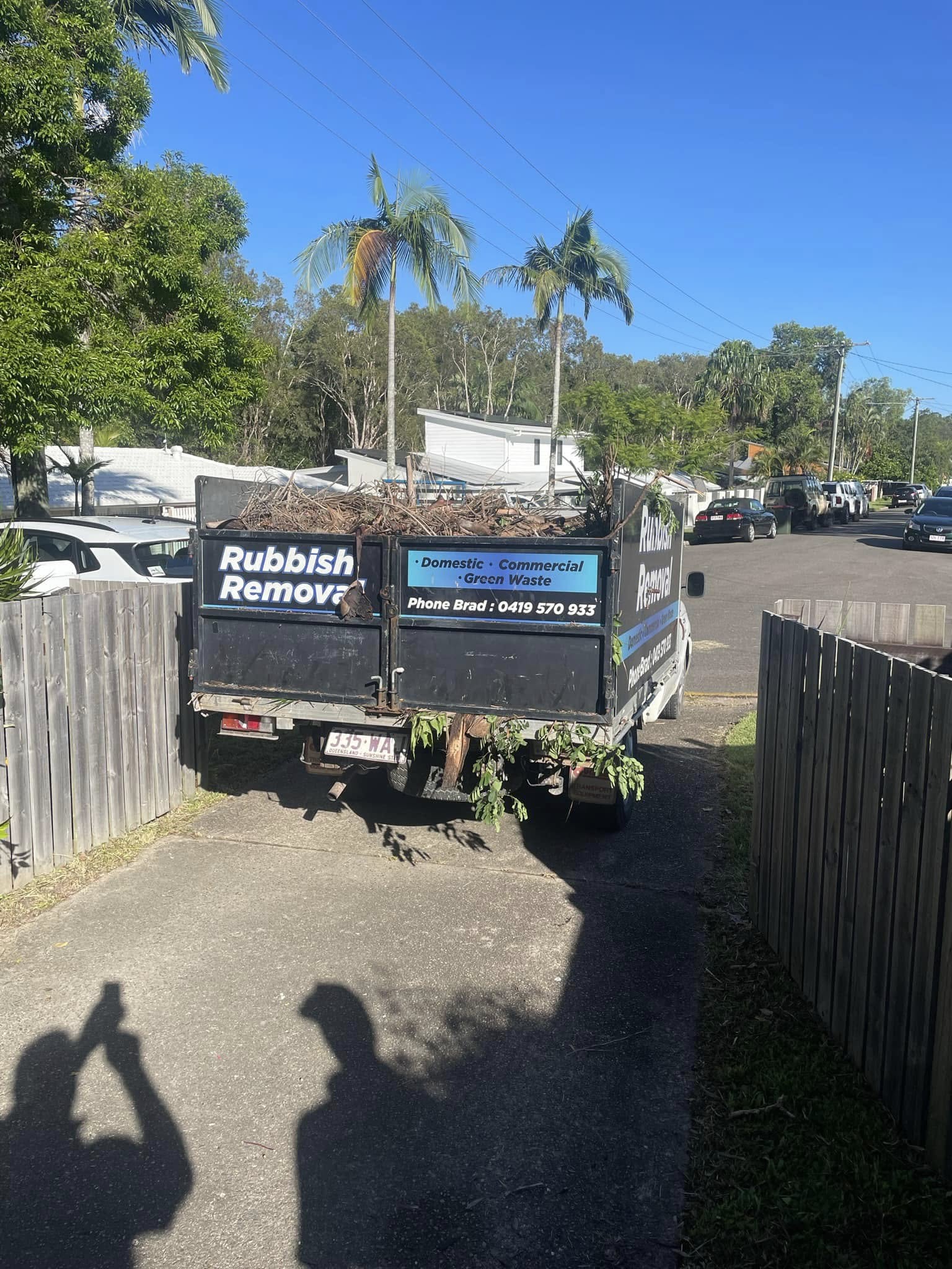 Loaded truck ready for disposal